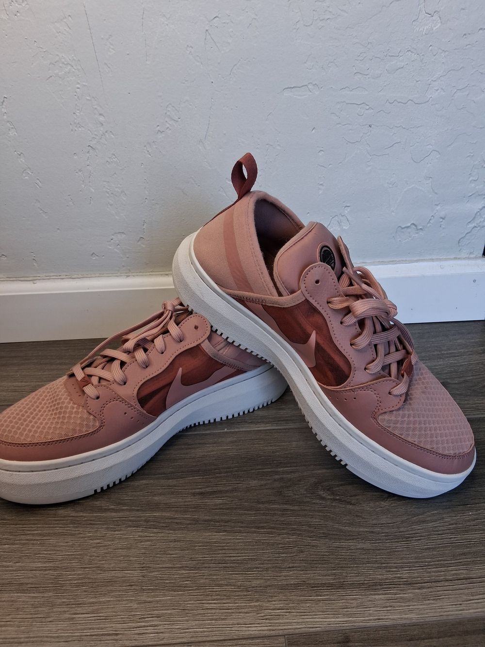 Nike Court Vision Alta TXT Sneakers Women's Size 12 Pink Mesh Lace Up Casual